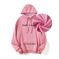 Private Logo Print Embroidery Customized Kangaroo Pocket Fleece Inside Pull Over Satin Lined Hoodie Sweatshirts for Men Women