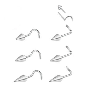 Wholesale 2025 Titanium Labret Piercing G23 Body Jewelry F136 Gold-Plated Punk Style Pointed Tapered Nose Wedding Engagement