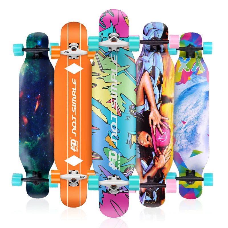 Wholesale Price 42*9 Inch 8 Layer Russian Maple Long Skateboard Professional Complete PU Wheels Long Board for Youngsters Adults