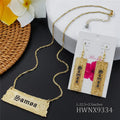 Hawaiian Imitation Jewellery Sets Samoan Maori Tribal Floral Pattern Earring Necklace Set for Women