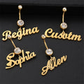 Customised Name Pendant Stainless Steel Navel Nail Personalized Belly Button Rings Body Piercing Jewelry
