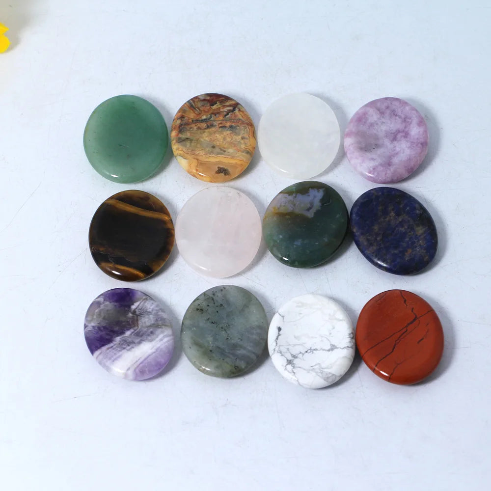 Hot Sales Natural Rose Quartz Worry Stone Crystal Healing Stone Crystal Worry Stone Thumb Flint
