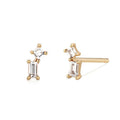 Gemnel Dainty 925 Sterling Silver 18k Gold Zircon baguette square Stud Earrings