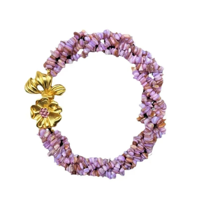 Heavy Industry Collarbone pink Purple Shell Necklace Niche Fashion Necklace