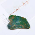 High Quality Moss Agate Facial Gua Sha Board Jagged Square Shape Crystal Tool for Healthy Body