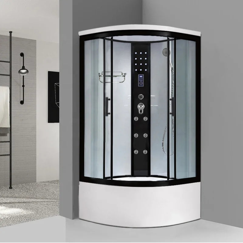 Multi-functional Waterproof Luxury Shower Enclosure Sliding Brushed Frame Tempered Glass Aluminum Alloy Modern Design for Hotel