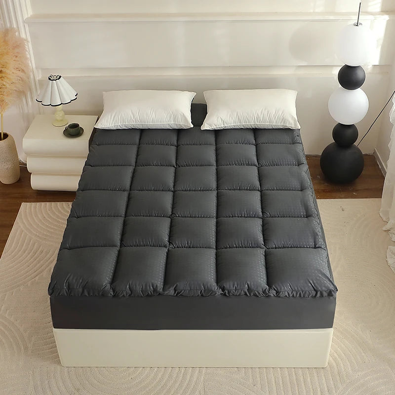 100% Polyester 700GSM Mattress Pad Black Dark Grey Blue White Skirt-Bedspreads Coverlets for Twin Full Queen King Sizes for Home