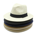 Wholesale Cheap Summer Unisex Paper Straw Sun Hat Casual Outdoor Dress for Beach Flat Brim Fedora Jazz Hat Party Appropriate