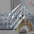 Fenice JP440C Pet Grooming Straight&Curved&thinning&chunker Scissors Set Dog Coat Fur Trimming Shears Kits