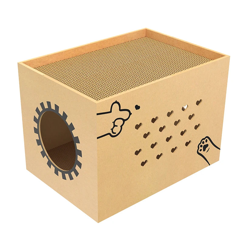 Nimble Premium Double Layer Brown Cat Tree Sustainable Eco-Friendly Scratcher with Cardboard Board for Multi-Cat Play & Exercise