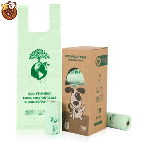 Custom Cornstarch Based Scented Eco Friendly Compostable Biodegradable Dog Poop Bags with Handle