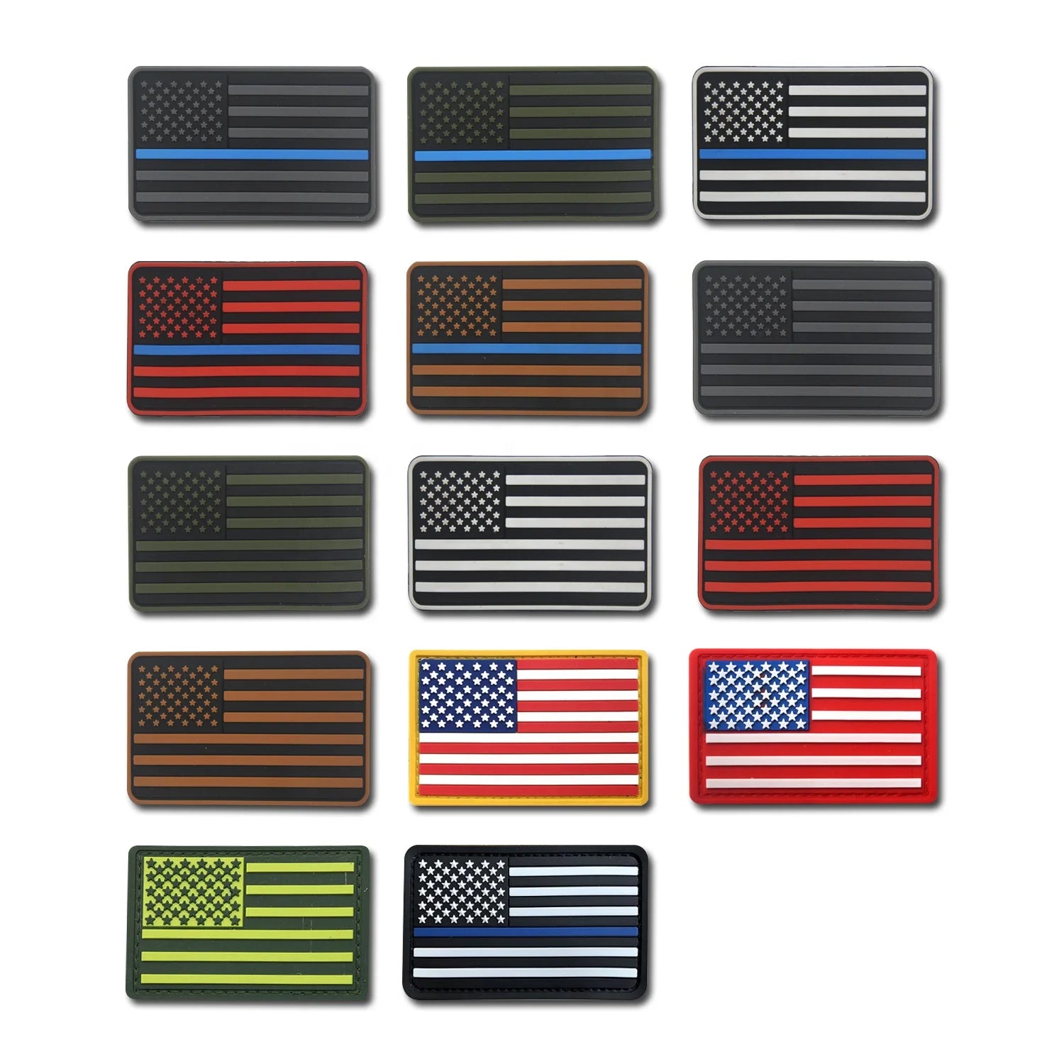 Various Colors American Flag Pvc Badge Patches for Clothes