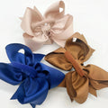 Factory Custom Made Satin Grosgrain Ribbon Hair Clips Hair Bows for Girls
