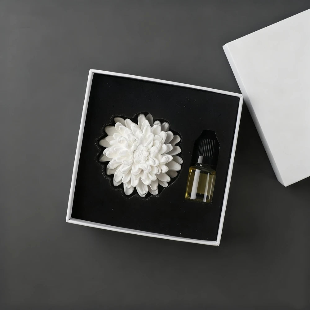Factory Wholesale Scented Ceramic Handmade Porcelain Flower Air Freshener Aroma Plaster Home Aromatherapy Essential Oil Diffuser
