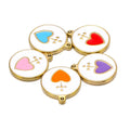 Simple Round Drop Nectarine Heart Pendant Charms Necklace Bracelet Diy Making Jewelry Accessories Components