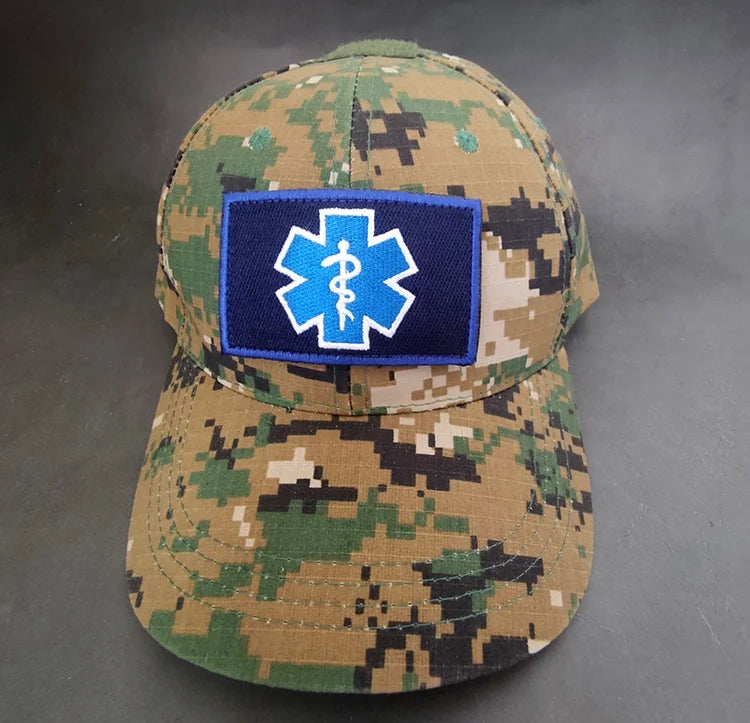 EMT Star of Life First Aid International Rescue  Embroidery Patch Snake  Badge  Hook and Loop Badges