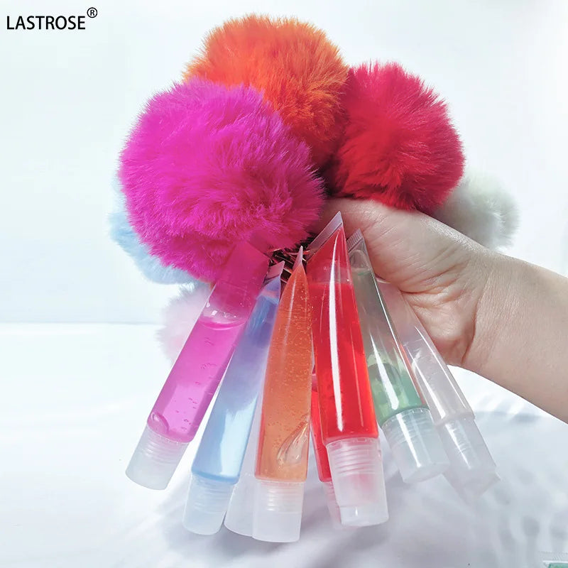 Wholesale Clear Kids Lip Gloss Base Keychain Tubes Private Label Non Sticky Vegan Glossy Lip Gloss Plumper Lip Gloss Oil Vendor