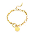 New Gold Smile Face Bracelet Stainless Steel Silver Bead Chunky Bracelets Good Luck Jewelry Lucky Gift for Women Hot Sale