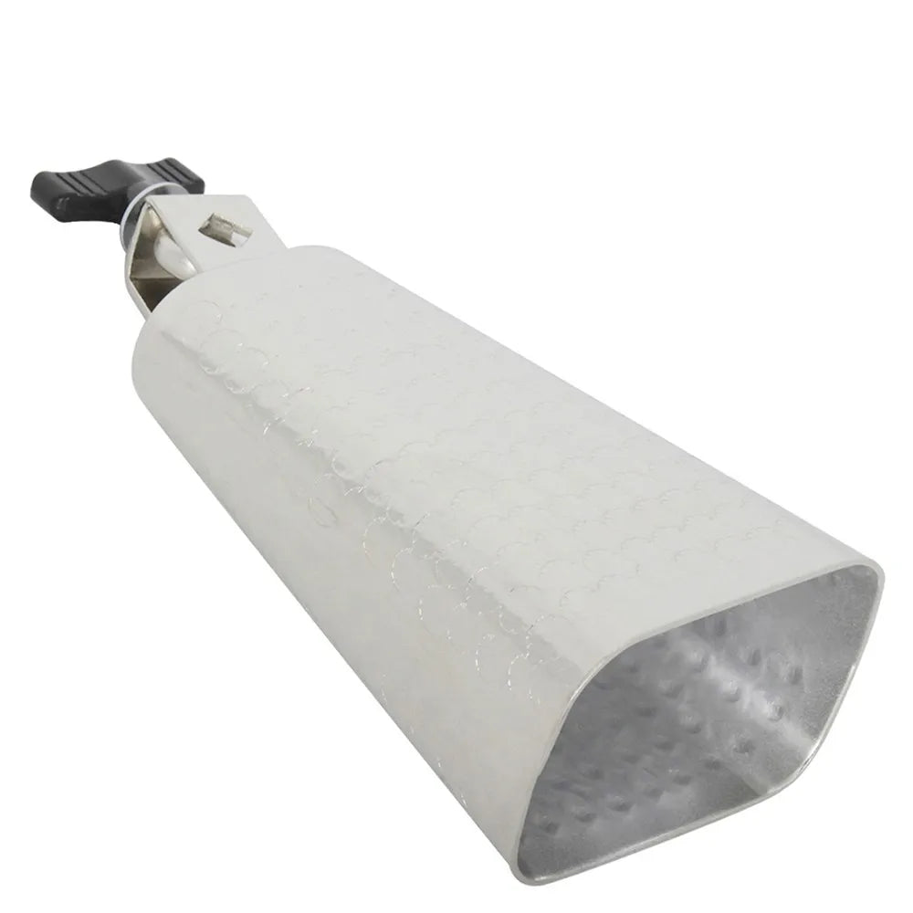 6 Inch Cowbell Silver Steel Alloy Cow Bell Cheering Singing Bell for Drum Set Kit Percussion Instrument Accessories