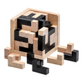 3D Wooden Cube Brain Teaser Puzzle Set Interlocking Educational Early Learning Toy for Kids Enhances Hand-eye Coordination Game