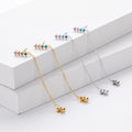 NEW Fashion Jewelry S925 Sterling Silver Long Tassel Chain Colour Small Zircon Gold Plated Stud Earring Jewelry for Women