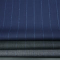 Factory-Price Luxury Italian Stripe Fabric 100% Organic Merino Blend Worsted Wool for Suits for High-End Apparel