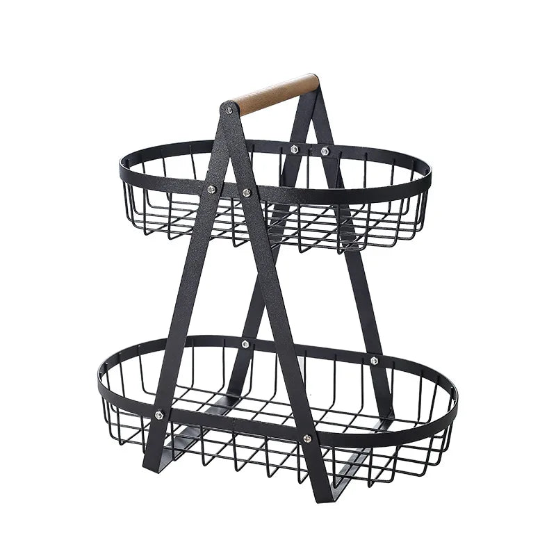 Metal Wire Shelves Supermarket Home Vegetable Display Rack Fruit Basket