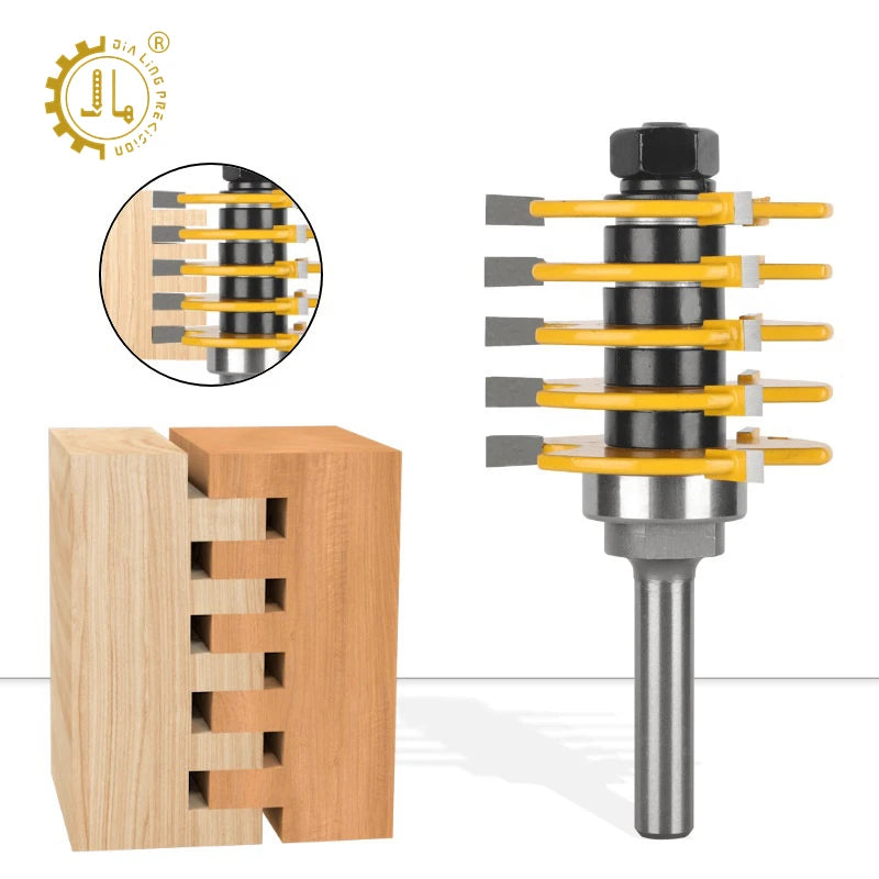 8mm 12mm Shank Diameter Fresas Para Madera Finger Woodworking Tools Finger Joint Cutter Box Joint Multi Tooth Router Bit