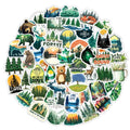 50Pcs Outdoor Forest Green Nature Graffiti Stickers for Bottle Laptop Decor Eco-friendly Hiking Sticker