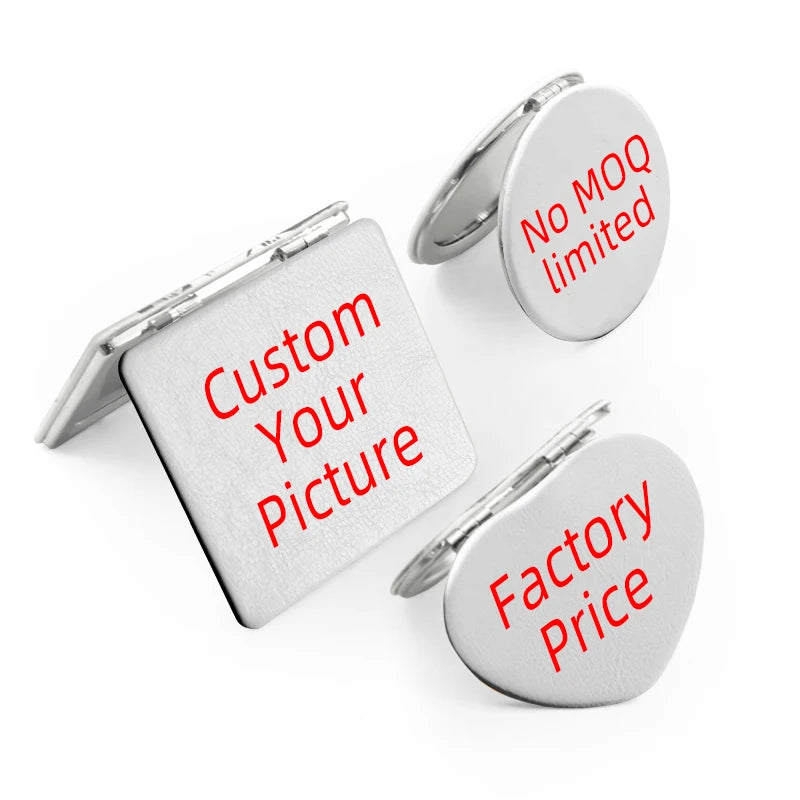 Factory Travel Makeup Mirror Compact Portable Handbag Purse Pocket Folding Anime Custom Double Side Round Mirror