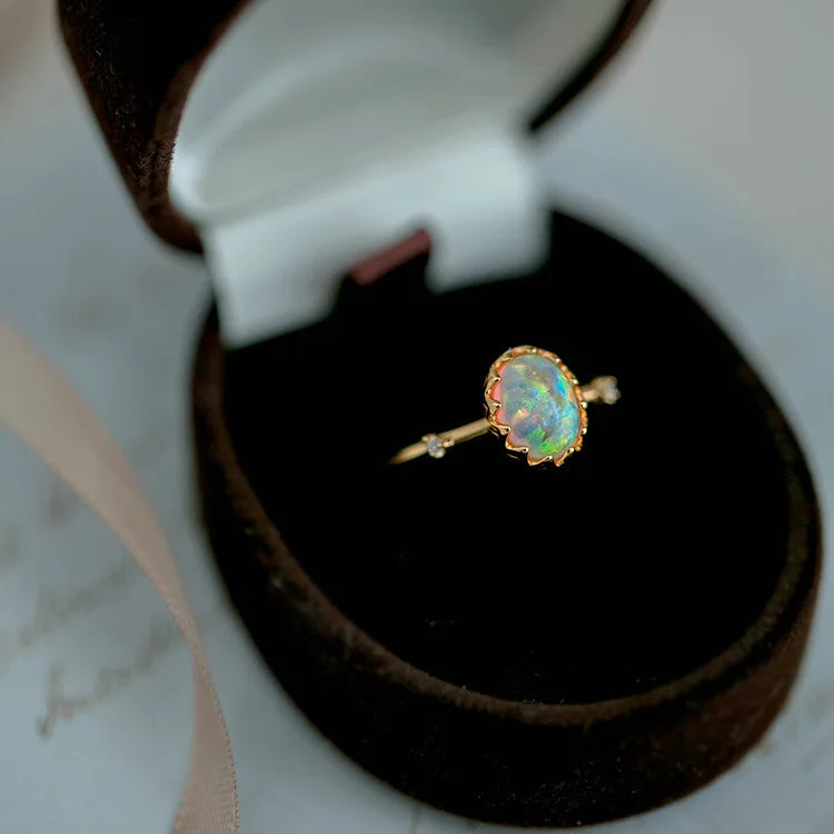 Luxury INS Gold Plated 925 Sterling Silver Oval Shape Gemstone Engagement Finger Rings for Women Jewelry