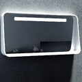 Modern Style Smart Touch Sensor Switch Wall-Mounted Bathroom LED Mirror Sapphire Rectangle with Solid Surface Border