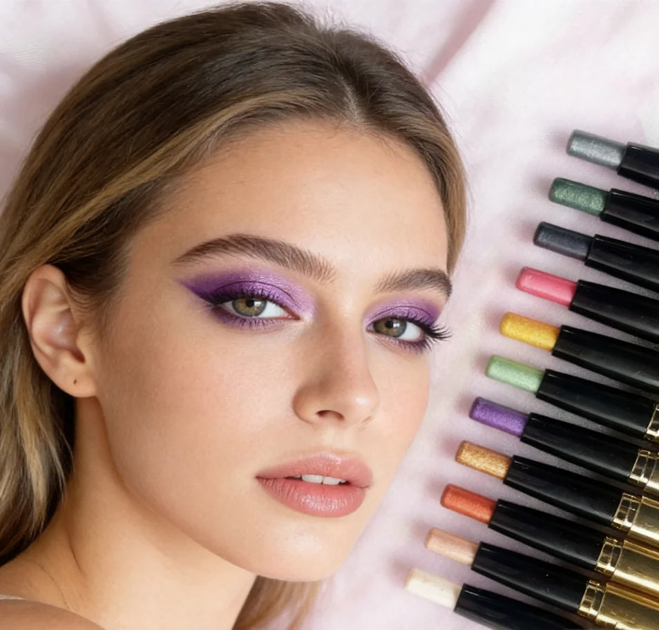 Wholesale 18 Color Duochrome Vegan Eye Shadow Stick High Pigmented Eyeshadow Customized Logo Print  Chameleon Eye Makeup