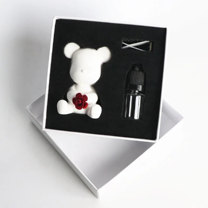 Stock Handmade Porcelain Flower Home Fragrance Essential Oil Diffuser Scented Ceramic Aroma Plaster Car Vent Clip Air Freshener