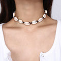Trending Bohemia Ocean Beach Black Rope Natural Cowrie Choker Sea Shell Necklace with Extension Chain
