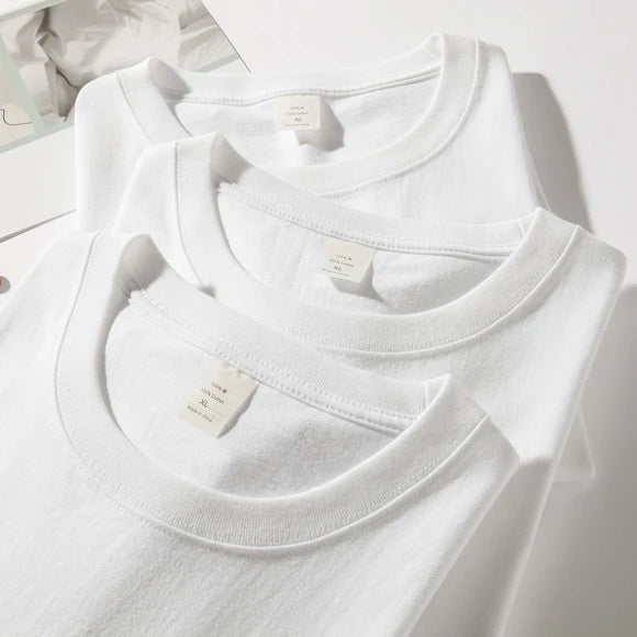 Men's 100% Cotton Oversized Solid Knitted Breathable Eco-Friendly T-shirt Custom White Logo Printing Elastic Blank Cheap