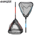 NEWMAJOR Single Section Triangle Folding Pole Handle Fishing Net Retractable Design Waterproof Nylon Mesh Durable Plastic