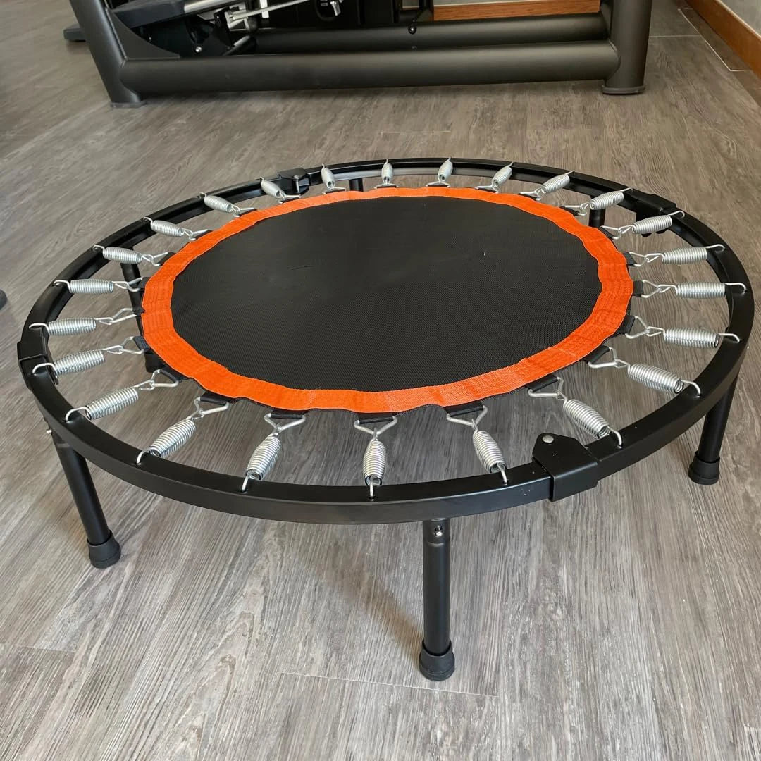 36-Inch Folding Stainless Steel Customizable Mini Indoor Trampoline for Adults & Kids with Foldable Storage 330 Pounds Max Load