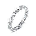 Simple Fashion 925 Sterling Silver Women Zircon Diamond Love Heart Shaped Finger Stacking Ring