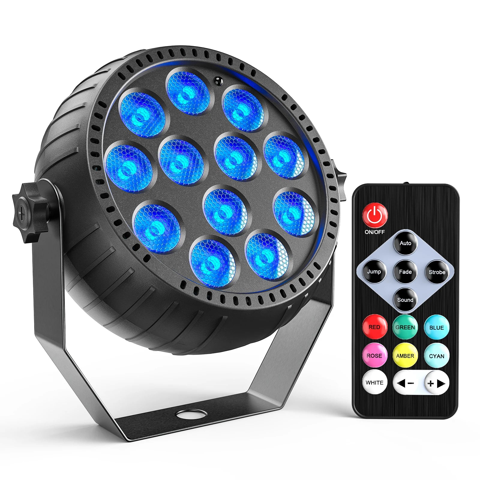 12LED Rgb 3 in 1 Battery Remote Control  Par Light Strobe Light for Parties Weddings Bars Ktv Disco Dj Shows Concerts Par Lamp