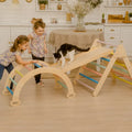 Rainbow Double-Sided Ramp Montessori Wood Climbing Pickler Triangle Ladder Foldable Kids Indoor Climbing Triangle