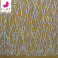 2023 High-quality African White Lace Embroidered Sequins Beaded Bridal Dress Wholesale French Tulle Lace Fabric HY1502-2