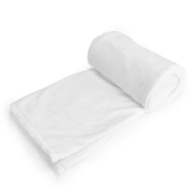 Wholesale Heavy Customized Logo White Sublimation Flannel Fleece Blanket Bulk Wholesale Fleece Blanket