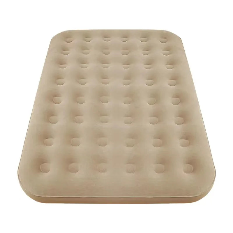 Wholesale Customization Factory Eco Friendly PVC Flocking Inflatable air Mattress with Built in Pump