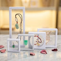 White Plastic PE Film Frame Jewelry Display Box Dust Proof Clear PE Film Membrane Jewelry Box