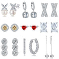 Hoop Earrings Women Jewelry Gold Plated Non Fade 925 Sterling Silver Studs Earring Moissanite Zirconia Stone Earrings