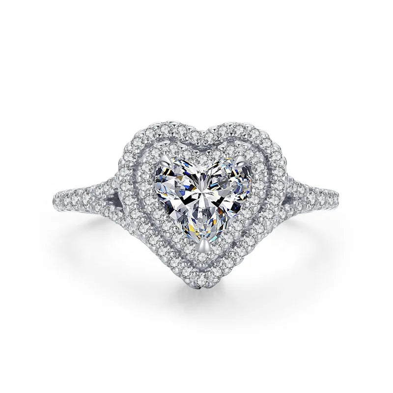 JZ1473 Heart Shape Women Promise Ring 925 Sterling Silver 12mm 5A CZ Engagement Wedding Band Rings for Women Bridal Fine Jewelry