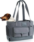 Pets Carrier Bag Soft-Sided Foldable Waterproof Breathable Solid Purse Puppies Pet Travel Portable Tote Grey