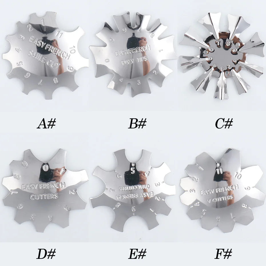 Promotion French Line Edge Cutter Multi-size Nail Tip Mold Guide Styling Accessories for Manicure Smile Nail Art Metal Trimmer