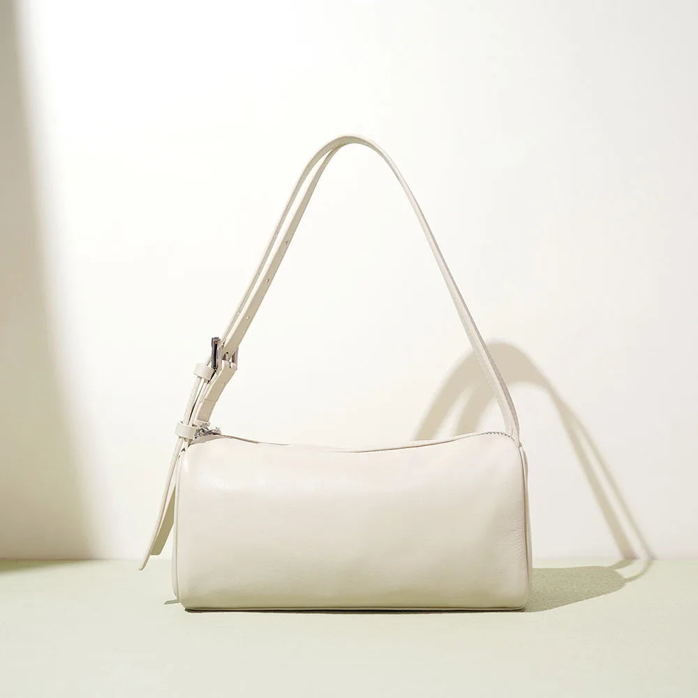 Luxury Top Grain Genuine Leather Pillow Bags for Women Fashion Shoulder Purse Trendy Adjustalbe Strap Underarm Crossbody Bag